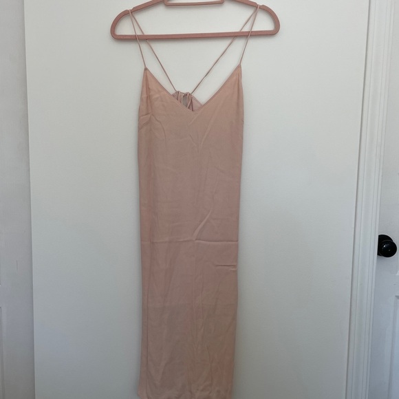 Aritzia Wilfred Free Felicity Slip Dress PINK S | Strappy Open Back Minimalist - Picture 3 of 6